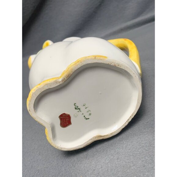 Vintage Bossie Cow-Shaped Ceramic Pitcher with Floral Accents & Handle Lefton - Picture 7 of 14